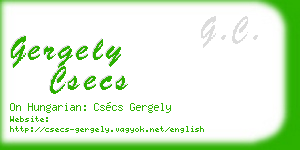 gergely csecs business card