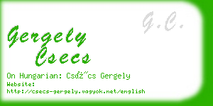 gergely csecs business card